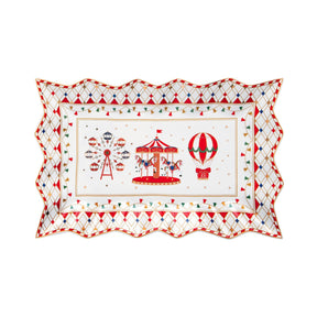 Piatto da portata Easy Life in porcellana con decoro natalizio 35x23 cm