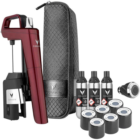Sistema conservazione vino Coravin Timeless Six+ colore bordeaux