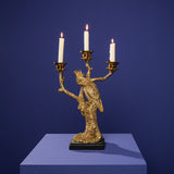 Candeliere Pappagallo Werns in resina dorata 35x47 cm 3 fiamme
