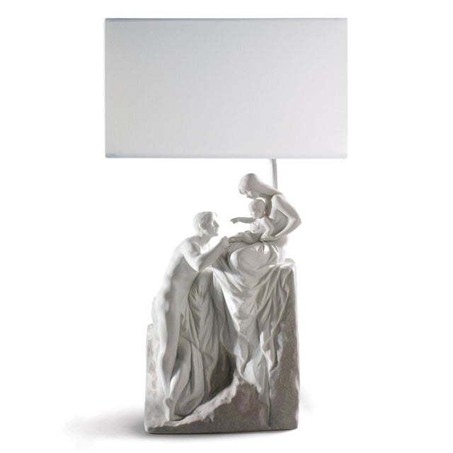 Lampada da tavolo Famiglia Lladrò in porcellana decorata 63x35 cm