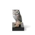Statuina Gufo Portafortuna Lladrò in porcellana decorata 10x8 cm
