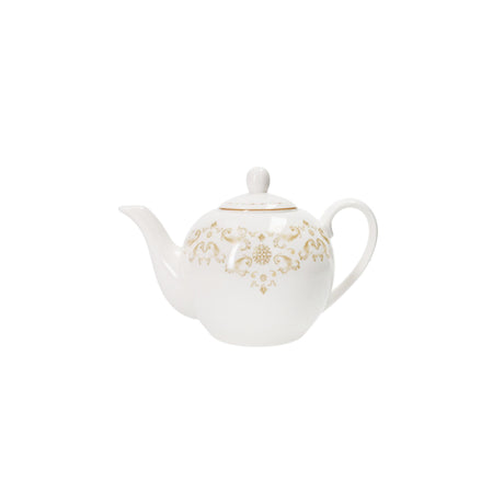 Teiera Excalibur Brandani in porcellana con decoro natalizio 14 cm