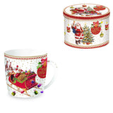 Tazza mug Christmas Memories Easy Life in porcellana con decoro natalizio