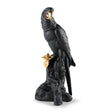 Scultura Ara Lladrò in porcellana nera e oro 45x22 cm