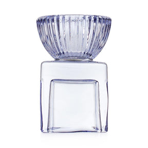Candeliere Marrakech Emò Italia in vetro blu a forma di cubo 5x7,5 cm