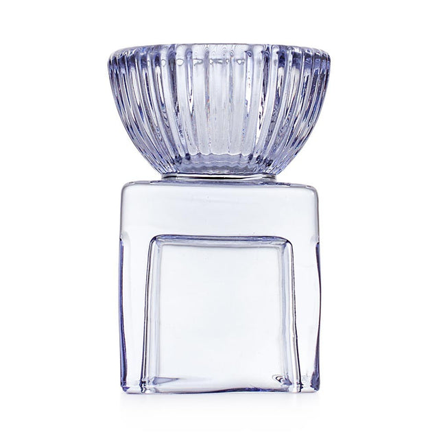Candeliere Marrakech Emò Italia in vetro blu a forma di cubo 5x7,5 cm