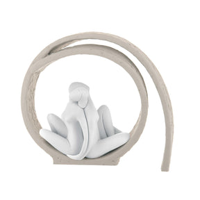 Scultura coppia innamorati Bongelli Preziosi in marmorino color nocciola 30 cm