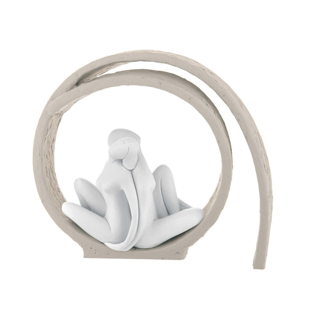 Scultura coppia innamorati Bongelli Preziosi in marmorino color nocciola 30 cm