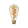 Lampadina LED filament Werns in vetro ambra 14 cm luce calda