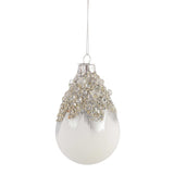 BIZZOTTO Goccia Addobbo di Natale Gleeful Bianco 9cm Vetro