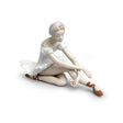 Statuina Ballerina con Rosa Lladrò in porcellana lucida 13x21 cm