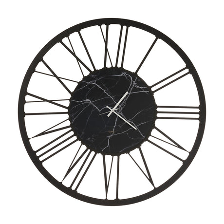 Orologio da parete Big 90 Arti e Mestieri effetto marmo nero 90 cm