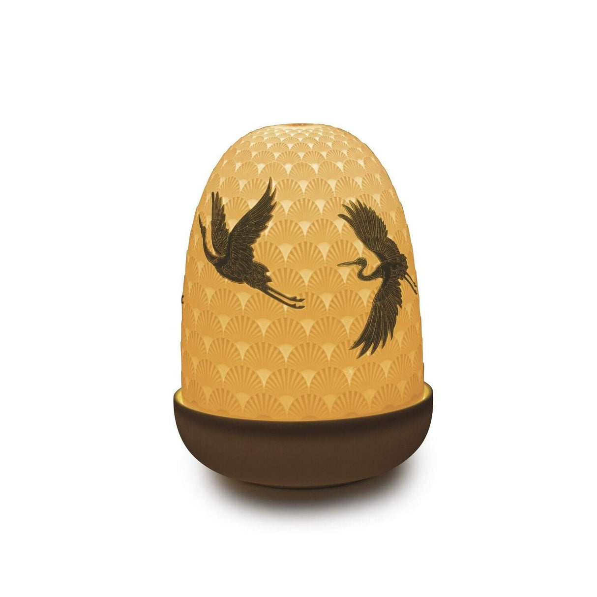 Lampada da tavolo Cranes Dome Lladrò in porcellana opaca 15x11 cm