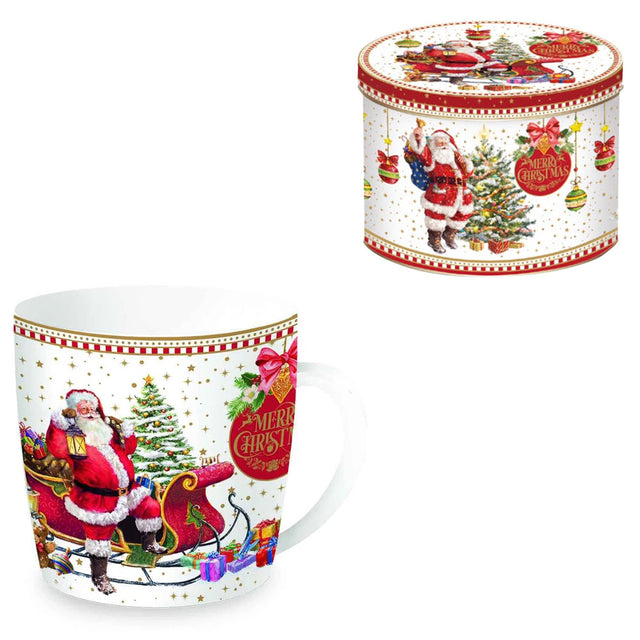 Tazza mug Christmas Memories Easy Life in porcellana con decoro natalizio