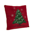 Cuscino natalizio Bizzotto in tessuto rosso con ricami pino 45x45 cm