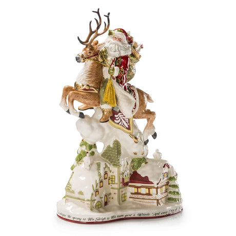 Statuina Babbo Natale Fitz and Floyd in porcellana dipinta a mano 46 cm