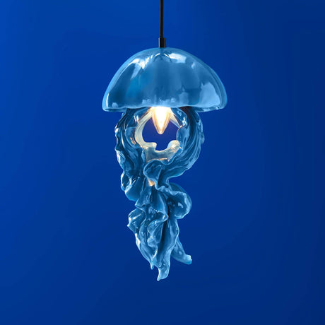 Lampada a sospensione Medusa Werns in poliresina e metallo 42 cm
