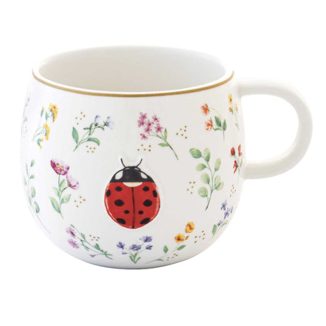 Tazza Mug Easy Life Fancy Garden in porcellana con decoro coccinella 400 ml