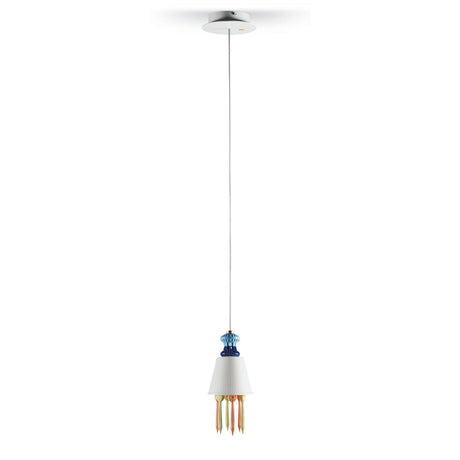Lampada a sospensione Belle de Nuit Lladrò in porcellana 170x11 cm