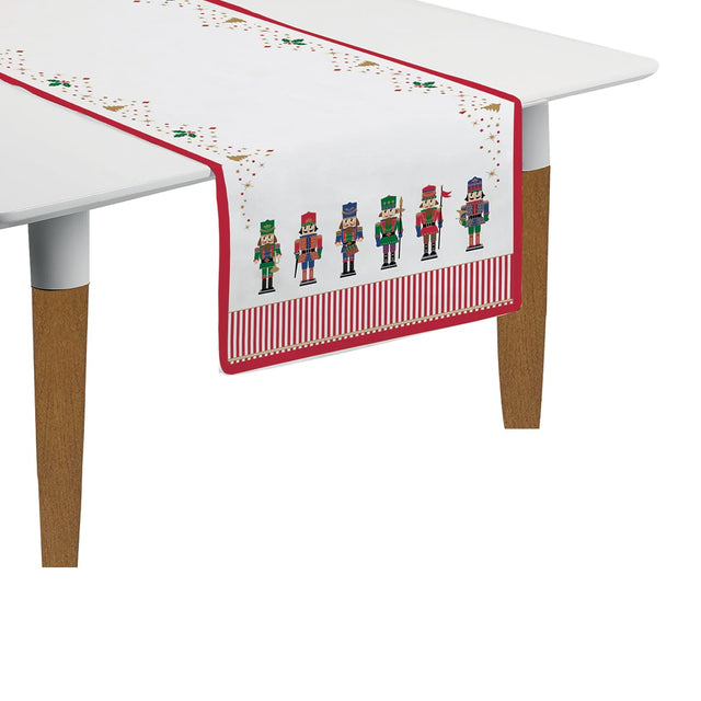 Runner tavola Schiaccianoci Easy Life in cotone decoro natalizio 140x45 cm