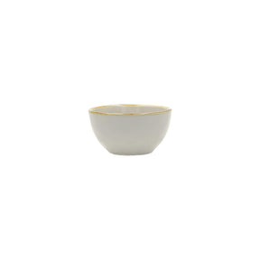 Ciotola Concerto Rose & Tulipani in stoneware grigio con bordo oro 11 cm