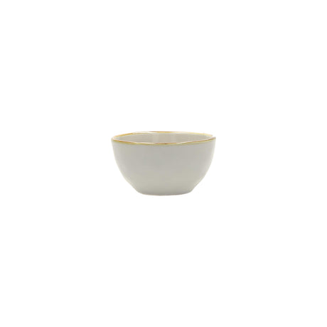 Ciotola Concerto Rose & Tulipani in stoneware grigio con bordo oro 11 cm