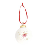 Pallina di Natale Ballerina Easy Life in porcellana decorata 7 cm