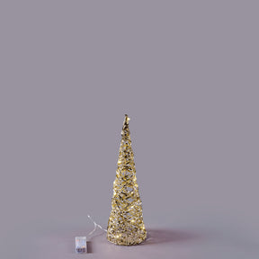 Albero LED a cono EDG in metallo oro 40x12 cm con 20 microled