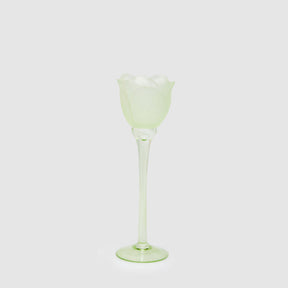 Portacandela Tulipano EDG in vetro satinato verde 28x8,5 cm