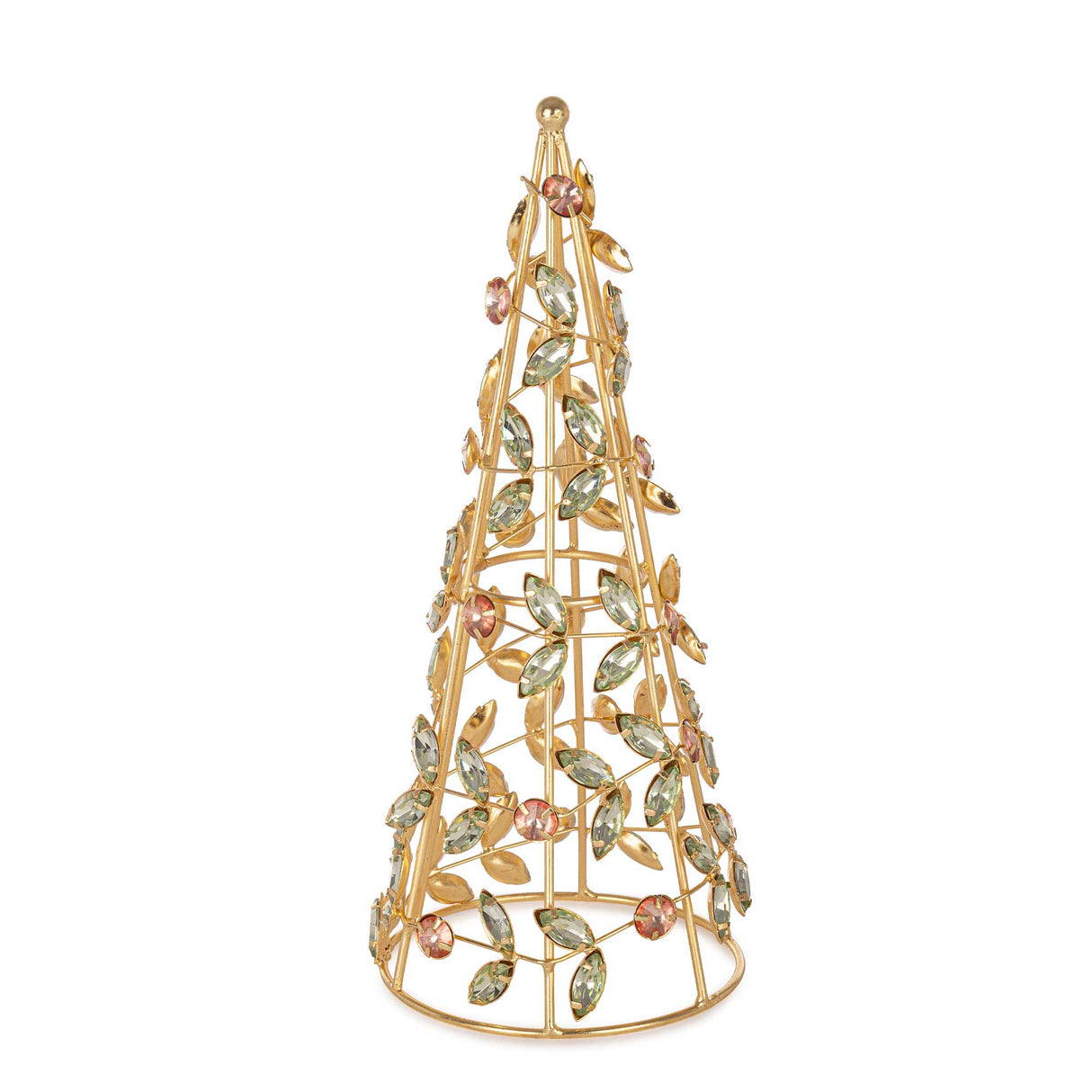 Albero di Natale Pacey Bizzotto in metallo verde e oro 25 cm