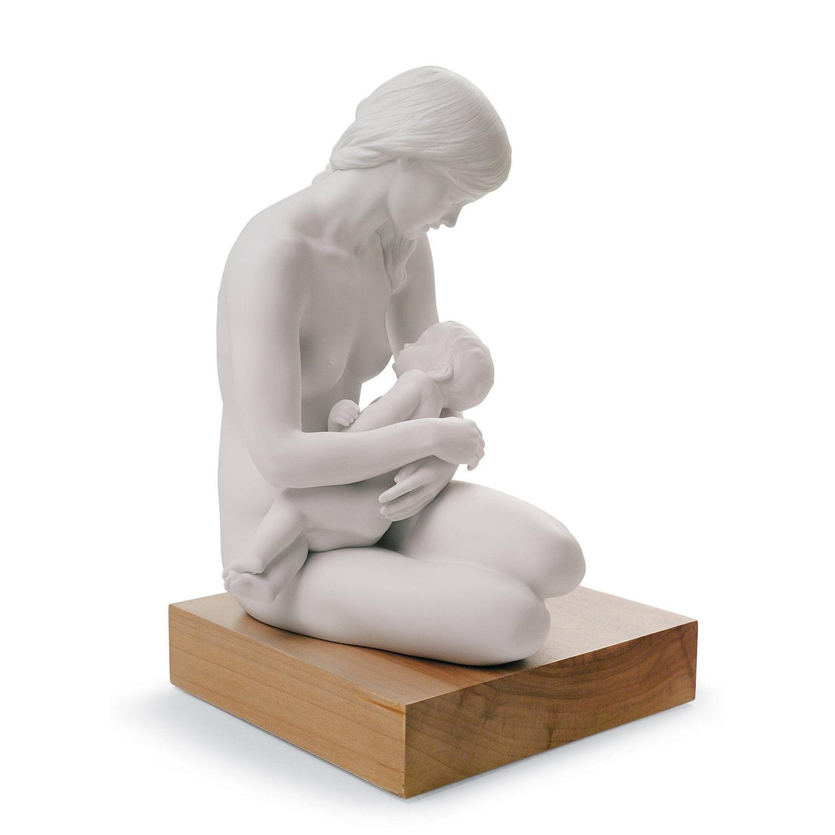 Scultura Madre Vincolo Vitale Lladrò in porcellana bianca 30x21 cm