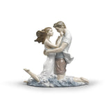 Statuina L'Ebbrezza Dell'Amore Lladrò in porcellana toni pastello 31x33 cm