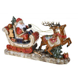 Statuina Babbo Natale con slitta Bianchi Dino in porcellana 45 cm