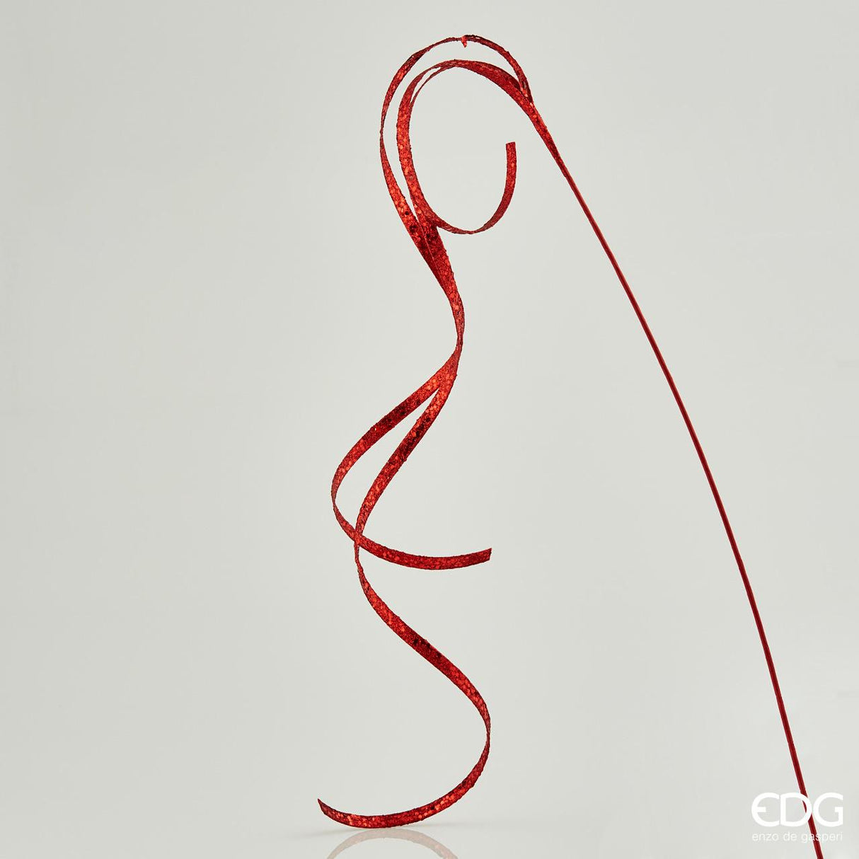 Filante decorativo EDG in plastica rossa con glitter 155 cm