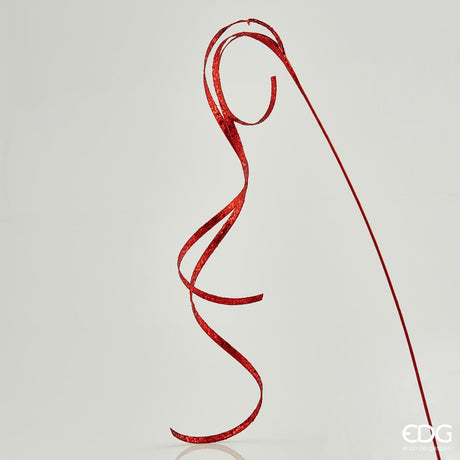 Filante decorativo EDG in plastica rossa con glitter 155 cm