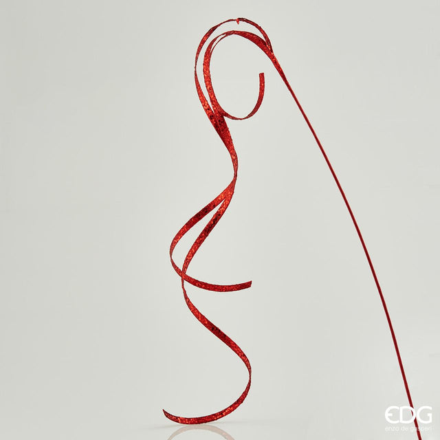 Filante decorativo EDG in plastica rossa con glitter 155 cm
