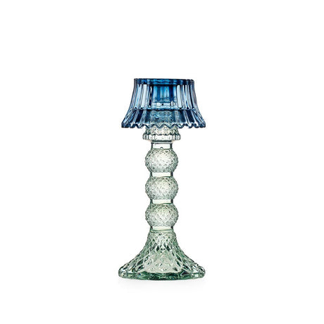 Candeliere Atena Emò Italia in vetro colorato verde e blu 18,5 cm