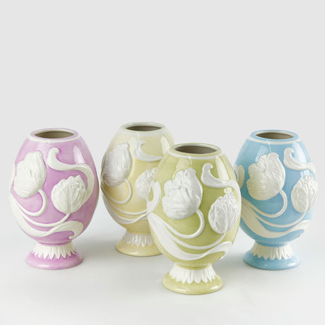 Vaso uovo EDG in ceramica lucida decorazione pasquale 20x14 cm