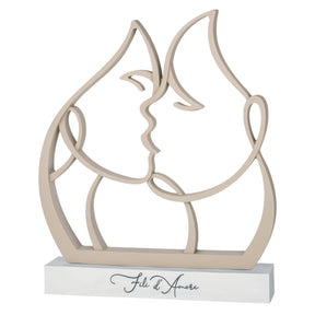 Scultura coppia innamorati Bongelli Preziosi in marmorino 28x30 cm