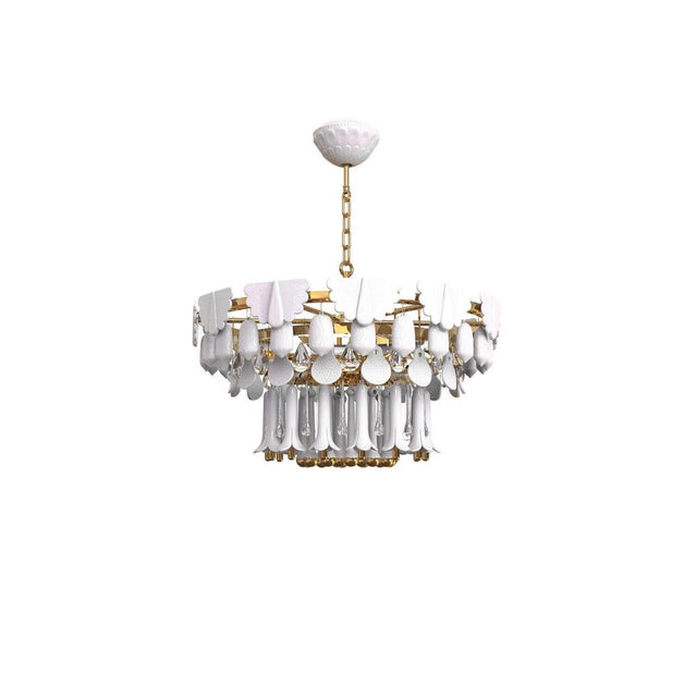 Lampada a sospensione Seasons Lladrò in porcellana decorata 48x70 cm