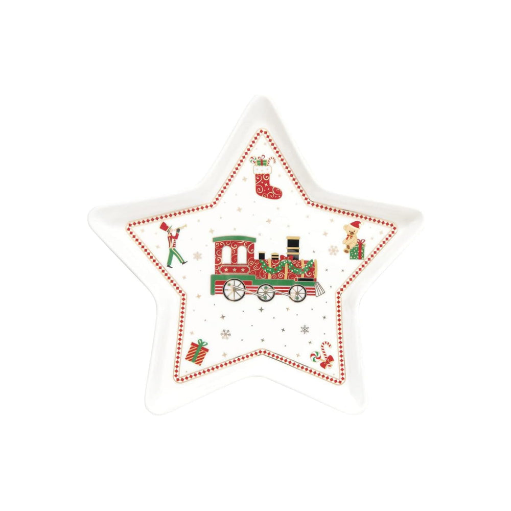 Piatto a stella Polar Express Easy Life in porcellana 19,5 cm