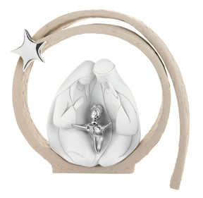 Statuina Sacra Famiglia Bongelli Preziosi in resina design vortice 15 cm