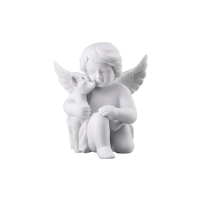 Statuina Angioletto con Cerbiatto Rosenthal in porcellana 10x9 cm