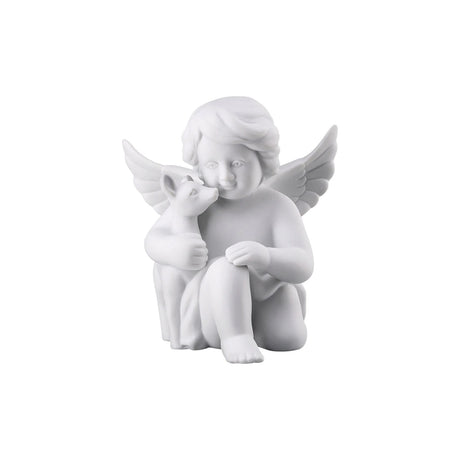 Statuina Angioletto con Cerbiatto Rosenthal in porcellana 10x9 cm