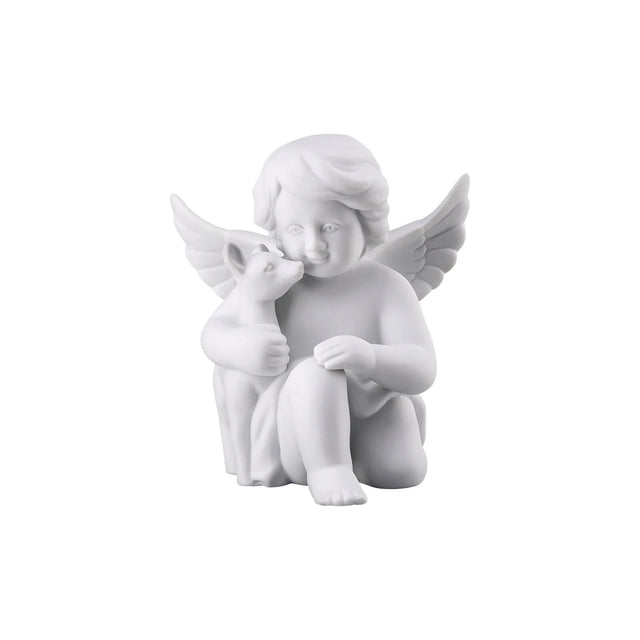 Statuina Angioletto con Cerbiatto Rosenthal in porcellana 10x9 cm
