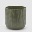 Vaso Gen EDG in ceramica verde con lavorazione plissé 24x24 cm