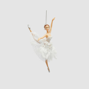 Addobbo ballerina EDG Enzo De Gasperi in resina bianca 18 cm