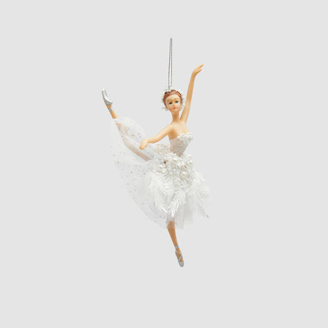 Addobbo ballerina EDG Enzo De Gasperi in resina bianca 18 cm