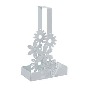 Portabicchieri Margherite Arti e Mestieri in metallo bianco design floreale