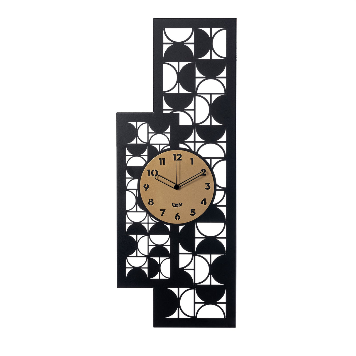 Orologio da parete Vogue Arti & Mestieri in metallo nero e oro
